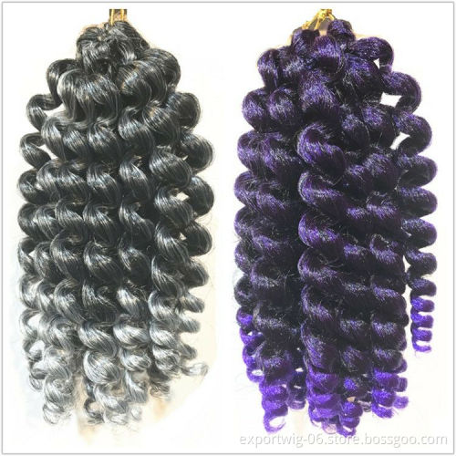 crochet hair braid 8inch water wave passion twist synthetic extensions curly braiding hair wholesale price Marley Braids